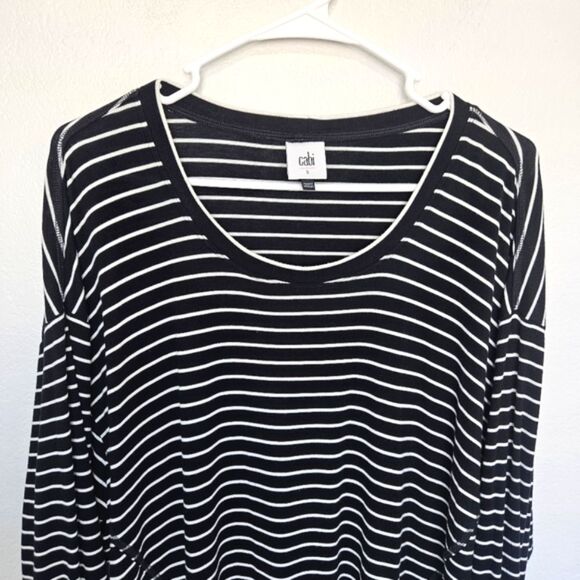 Cabi | Crosswalk Striped Oversize Tee Long Sleeve Top 4005, Womens Small - Picture 3 of 5